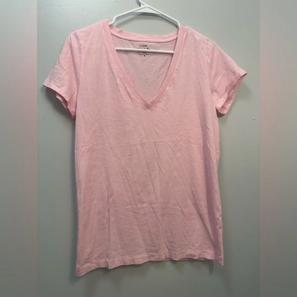 J. Crew Light Pink V-Neck Short Sleeve Tee